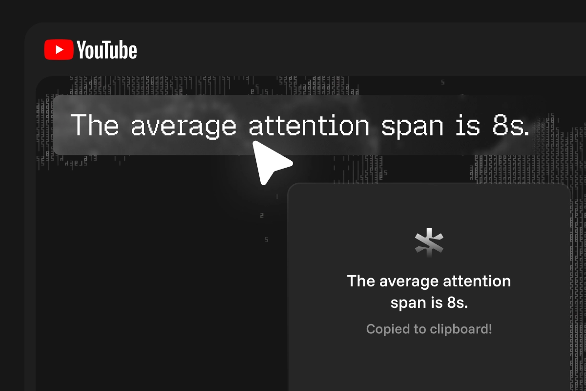 Text captured from a YouTube video and copied to clipboard using Selectable